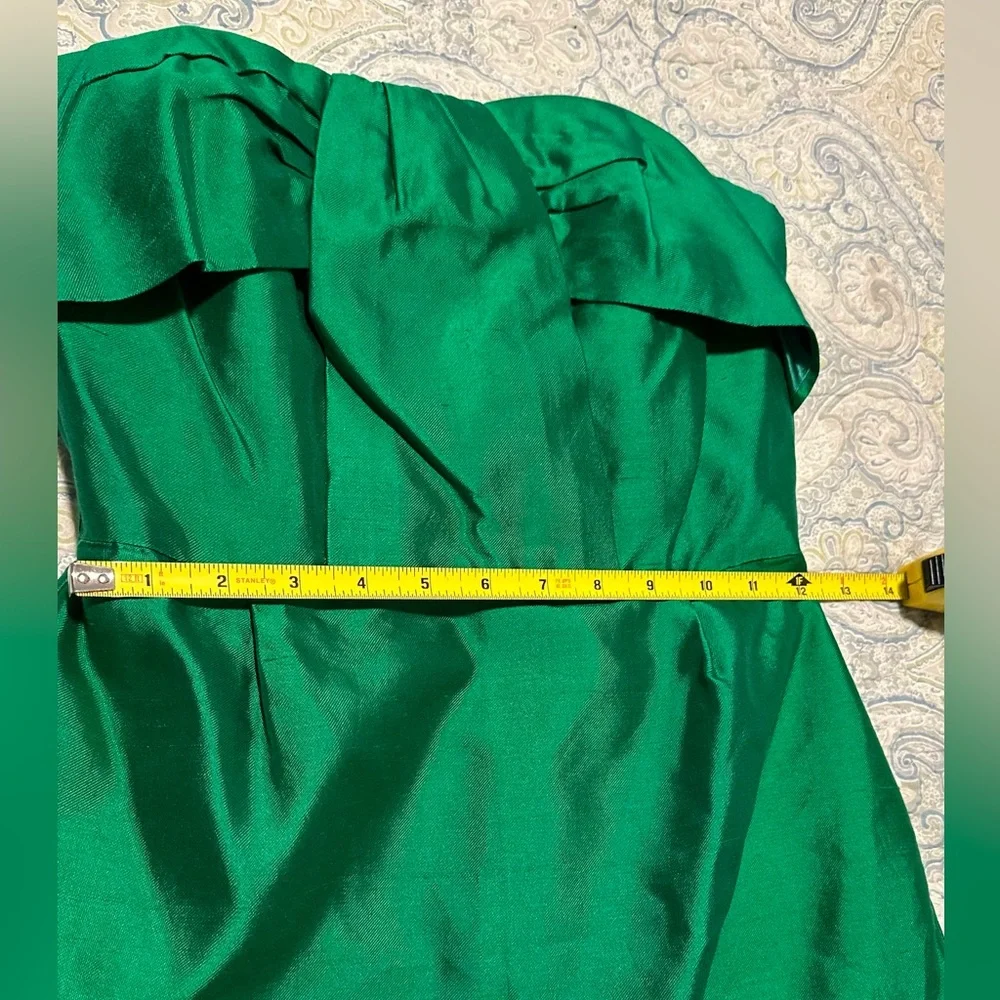 Kate Spade Darcie Strapless Green Cocktail Dress Size 0 Emerald Fit & Flare